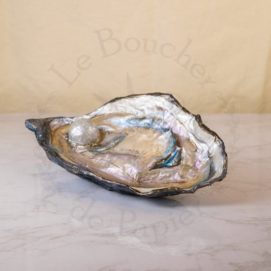 Papier Mâché Oyster with Pearl