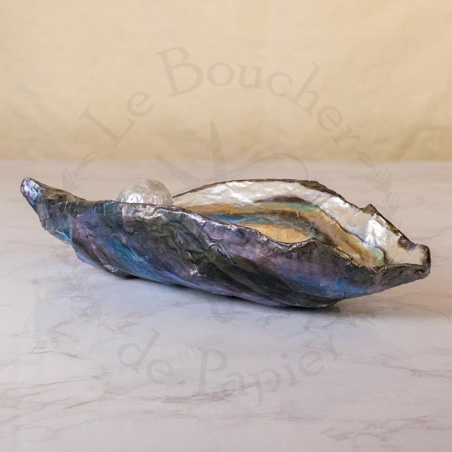 Papier Mâché Oyster with Pearl